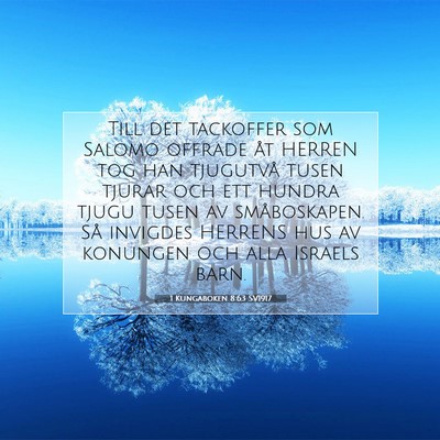 Picture 07 - 1 Kungaboken 8:63 SV1917 - Till det tackoffer som Salomo offrade åt HERREN - Bible Verse Picture