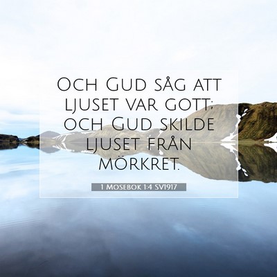 Picture 07 - 1 Mosebok 1:4 SV1917 - Och Gud såg att ljuset var gott; och Gud skilde - Bible Verse Picture
