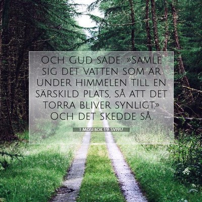 Picture 07 - 1 Mosebok 1:9 SV1917 - Och Gud sade: »Samle sig det vatten som är - Bible Verse Picture