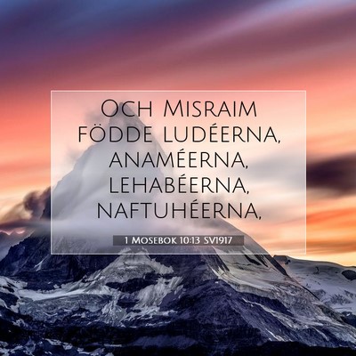 Picture 07 - 1 Mosebok 10:13 SV1917 - Och Misraim födde ludéerna, anaméerna, - Bible Verse Picture