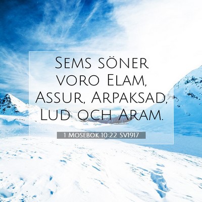Picture 07 - 1 Mosebok 10:22 SV1917 - Sems söner voro Elam, Assur, Arpaksad, Lud och - Bible Verse Picture