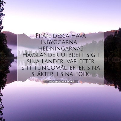 Picture 07 - 1 Mosebok 10:5 SV1917 - Från dessa hava inbyggarna i hedningarnas - Bible Verse Picture