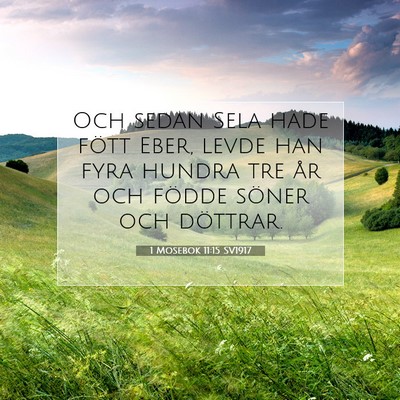 Picture 07 - 1 Mosebok 11:15 SV1917 - Och sedan Sela hade fött Eber, levde han fyra - Bible Verse Picture