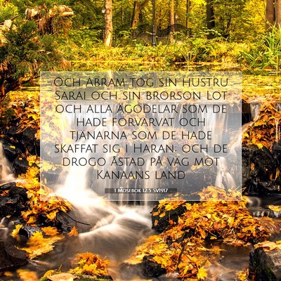 Picture 07 - 1 Mosebok 12:5 SV1917 - Och Abram tog sin hustru Sarai och sin brorson - Bible Verse Picture