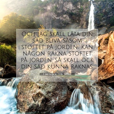 Picture 07 - 1 Mosebok 13:16 SV1917 - Och jag skall låta din säd bliva såsom stoftet - Bible Verse Picture