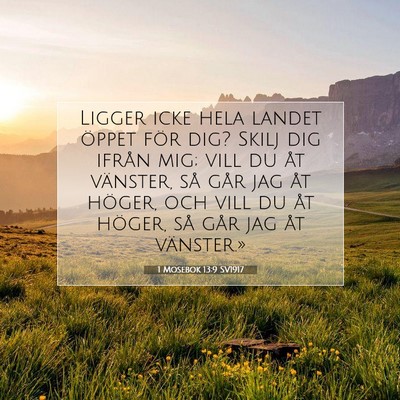 Picture 07 - 1 Mosebok 13:9 SV1917 - Ligger icke hela landet öppet för dig? Skilj - Bible Verse Picture
