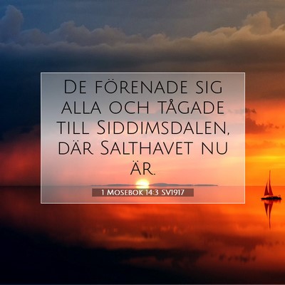 Picture 07 - 1 Mosebok 14:3 SV1917 - De förenade sig alla och tågade till - Bible Verse Picture