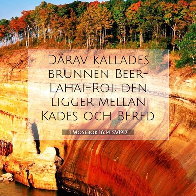 Picture 07 - 1 Mosebok 16:14 SV1917 - Därav kallades brunnen Beer-Lahai-Roi; den - Bible Verse Picture