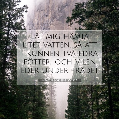 Picture 07 - 1 Mosebok 18:4 SV1917 - Låt mig hämta litet vatten, så att I kunnen - Bible Verse Picture