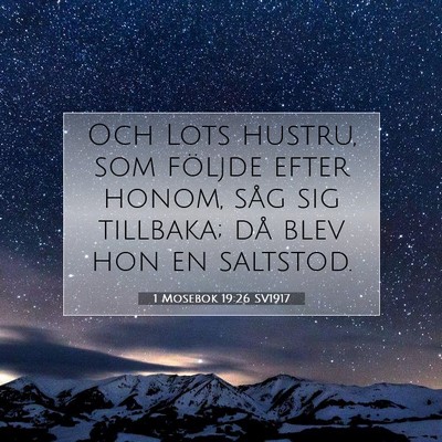 Picture 07 - 1 Mosebok 19:26 SV1917 - Och Lots hustru, som följde efter honom, såg - Bible Verse Picture