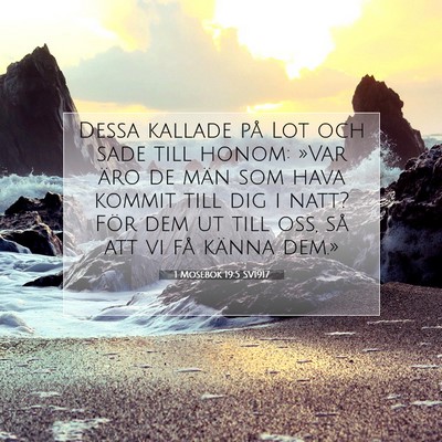 Picture 07 - 1 Mosebok 19:5 SV1917 - Dessa kallade på Lot och sade till honom: »Var - Bible Verse Picture