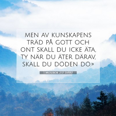Picture 07 - 1 Mosebok 2:17 SV1917 - men av kunskapens träd på gott och ont skall du - Bible Verse Picture