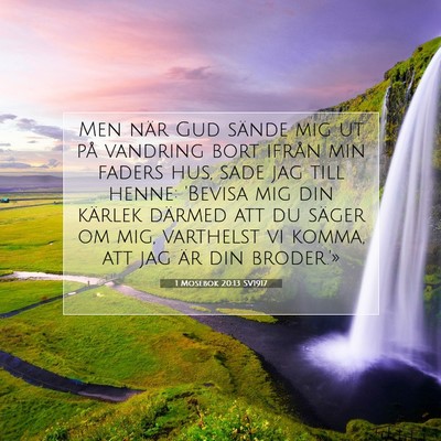 Picture 07 - 1 Mosebok 20:13 SV1917 - Men när Gud sände mig ut på vandring bort - Bible Verse Picture