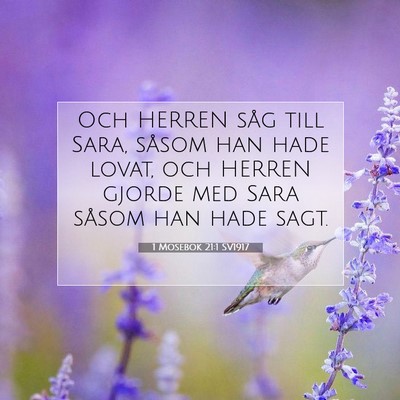 Picture 07 - 1 Mosebok 21:1 SV1917 - Och HERREN såg till Sara, såsom han hade lovat, - Bible Verse Picture
