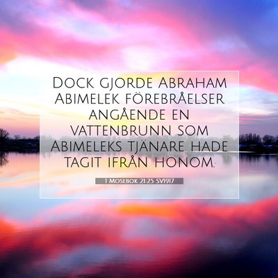 Picture 07 - 1 Mosebok 21:25 SV1917 - Dock gjorde Abraham Abimelek förebråelser - Bible Verse Picture