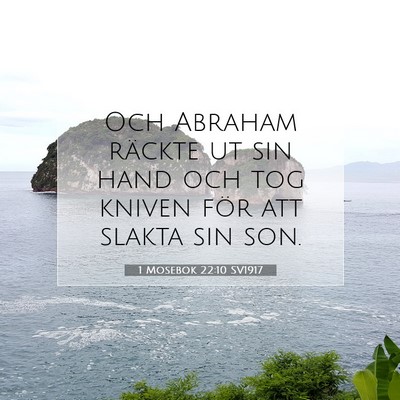 Picture 07 - 1 Mosebok 22:10 SV1917 - Och Abraham räckte ut sin hand och tog kniven - Bible Verse Picture