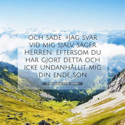 Picture 07 - 1 Mosebok 22:16 SV1917 - och sade: »Jag svär vid mig själv, säger - Bible Verse Picture