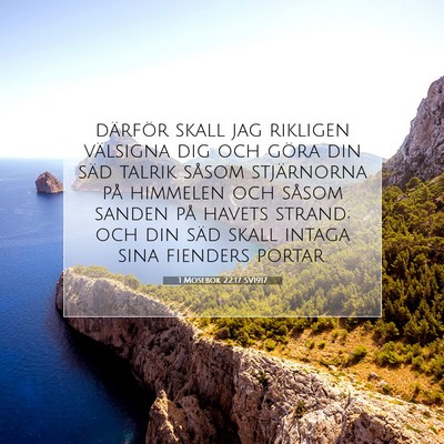 Picture 07 - 1 Mosebok 22:17 SV1917 - därför skall jag rikligen välsigna dig och - Bible Verse Picture