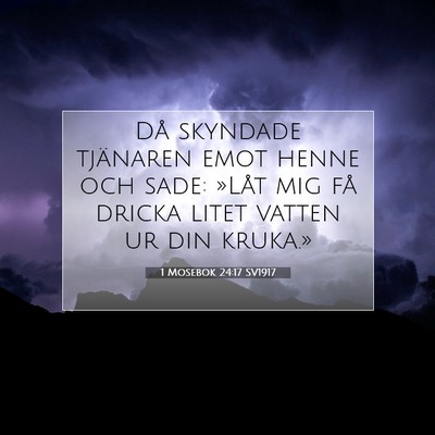 Picture 07 - 1 Mosebok 24:17 SV1917 - Då skyndade tjänaren emot henne och sade: - Bible Verse Picture