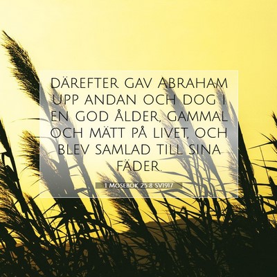 Picture 07 - 1 Mosebok 25:8 SV1917 - därefter gav Abraham upp andan och dog i en god - Bible Verse Picture