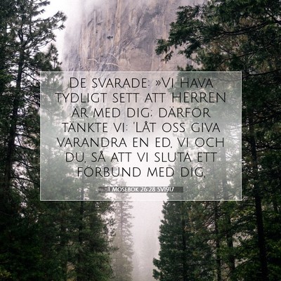 Picture 07 - 1 Mosebok 26:28 SV1917 - De svarade: »Vi hava tydligt sett att HERREN är - Bible Verse Picture
