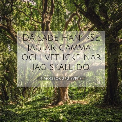 Picture 07 - 1 Mosebok 27:2 SV1917 - Då sade han: »Se, jag är gammal och vet icke - Bible Verse Picture