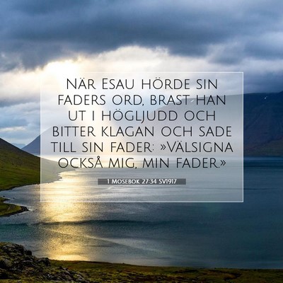 Picture 07 - 1 Mosebok 27:34 SV1917 - När Esau hörde sin faders ord, brast han ut i - Bible Verse Picture
