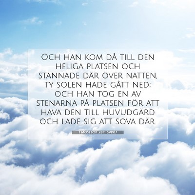 Picture 07 - 1 Mosebok 28:11 SV1917 - Och han kom då till den heliga platsen och - Bible Verse Picture
