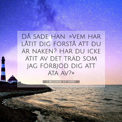 Picture 07 - 1 Mosebok 3:11 SV1917 - Då sade han: »Vem har låtit dig förstå att - Bible Verse Picture
