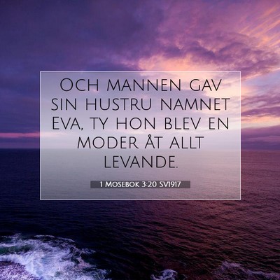 Picture 07 - 1 Mosebok 3:20 SV1917 - Och mannen gav sin hustru namnet Eva, ty hon blev - Bible Verse Picture