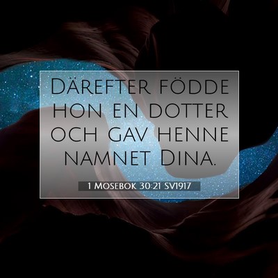 Picture 07 - 1 Mosebok 30:21 SV1917 - Därefter födde hon en dotter och gav henne - Bible Verse Picture