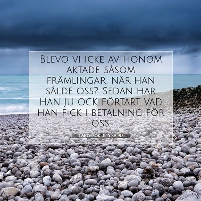 Picture 07 - 1 Mosebok 31:15 SV1917 - Blevo vi icke av honom aktade såsom främlingar, - Bible Verse Picture