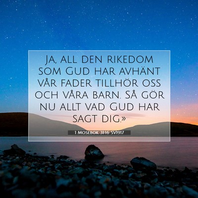 Picture 07 - 1 Mosebok 31:16 SV1917 - Ja, all den rikedom som Gud har avhänt vår - Bible Verse Picture