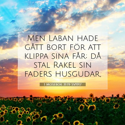 Picture 07 - 1 Mosebok 31:19 SV1917 - Men Laban hade gått bort för att klippa sina - Bible Verse Picture