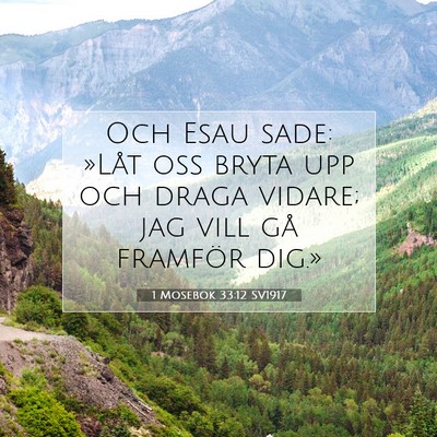 Picture 07 - 1 Mosebok 33:12 SV1917 - Och Esau sade: »Låt oss bryta upp och draga - Bible Verse Picture