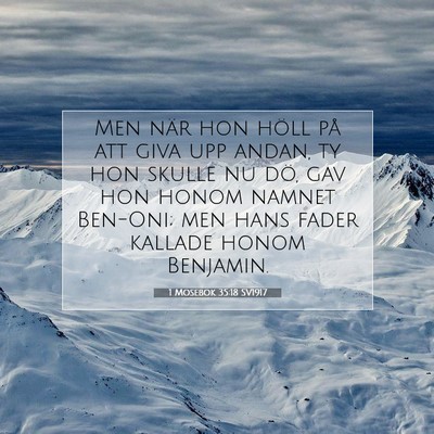 Picture 07 - 1 Mosebok 35:18 SV1917 - Men när hon höll på att giva upp andan, ty hon - Bible Verse Picture
