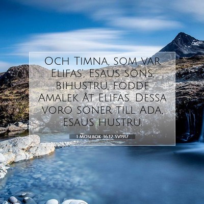 Picture 07 - 1 Mosebok 36:12 SV1917 - Och Timna, som var Elifas', Esaus sons, bihustru, - Bible Verse Picture