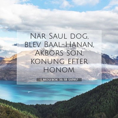 Picture 07 - 1 Mosebok 36:38 SV1917 - När Saul dog, blev Baal-Hanan, Akbors son, - Bible Verse Picture