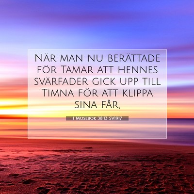 Picture 07 - 1 Mosebok 38:13 SV1917 - När man nu berättade för Tamar att hennes - Bible Verse Picture
