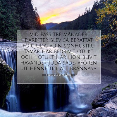 Picture 07 - 1 Mosebok 38:24 SV1917 - Vid pass tre månader därefter blev så - Bible Verse Picture