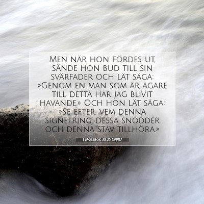 Picture 07 - 1 Mosebok 38:25 SV1917 - Men när hon fördes ut, sände hon bud till sin - Bible Verse Picture