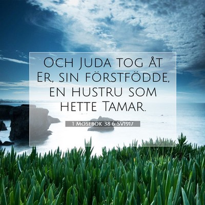 Picture 07 - 1 Mosebok 38:6 SV1917 - Och Juda tog åt Er, sin förstfödde, en hustru - Bible Verse Picture