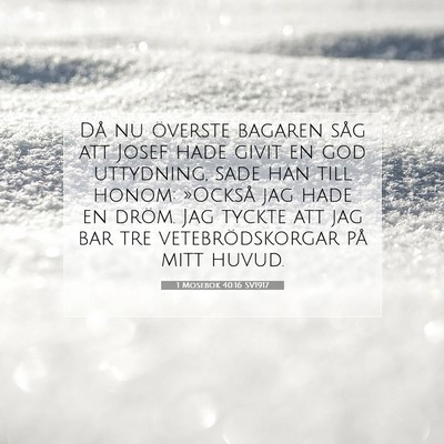 Picture 07 - 1 Mosebok 40:16 SV1917 - Då nu överste bagaren såg att Josef hade givit - Bible Verse Picture