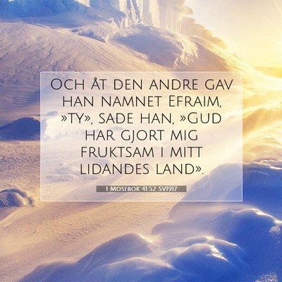 Picture 07 - 1 Mosebok 41:52 SV1917 - Och åt den andre gav han namnet Efraim, »ty», - Bible Verse Picture
