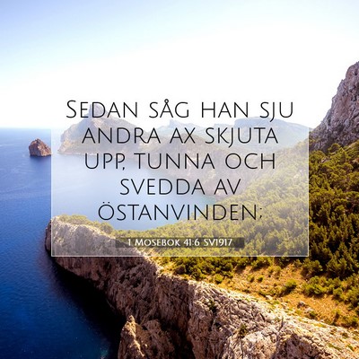 Picture 07 - 1 Mosebok 41:6 SV1917 - Sedan såg han sju andra ax skjuta upp, tunna och - Bible Verse Picture