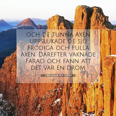 Picture 07 - 1 Mosebok 41:7 SV1917 - och de tunna axen uppslukade de sju frodiga och - Bible Verse Picture