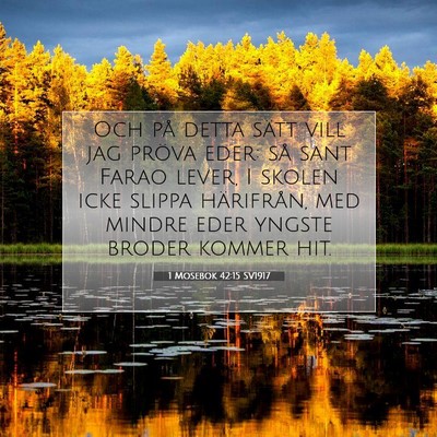 Picture 07 - 1 Mosebok 42:15 SV1917 - Och på detta sätt vill jag pröva eder: så - Bible Verse Picture