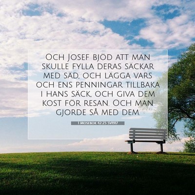 Picture 07 - 1 Mosebok 42:25 SV1917 - Och Josef bjöd att man skulle fylla deras - Bible Verse Picture