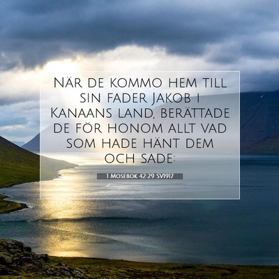 Picture 07 - 1 Mosebok 42:29 SV1917 - När de kommo hem till sin fader Jakob i Kanaans - Bible Verse Picture