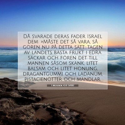 Picture 07 - 1 Mosebok 43:11 SV1917 - Då svarade deras fader Israel dem: »Måste det - Bible Verse Picture